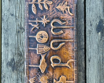 Norwegian Farmers Almanac Calendar, Norwegian "Primstav" Ancient Calendar, Copper, Norway