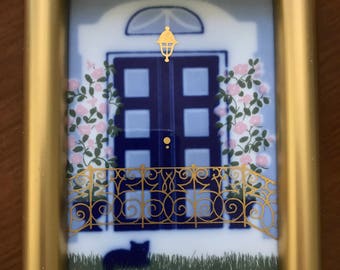 Vintage Art Tile, Signed by Anne Marie Odegaard, Porsgrund Porcelain, Norway