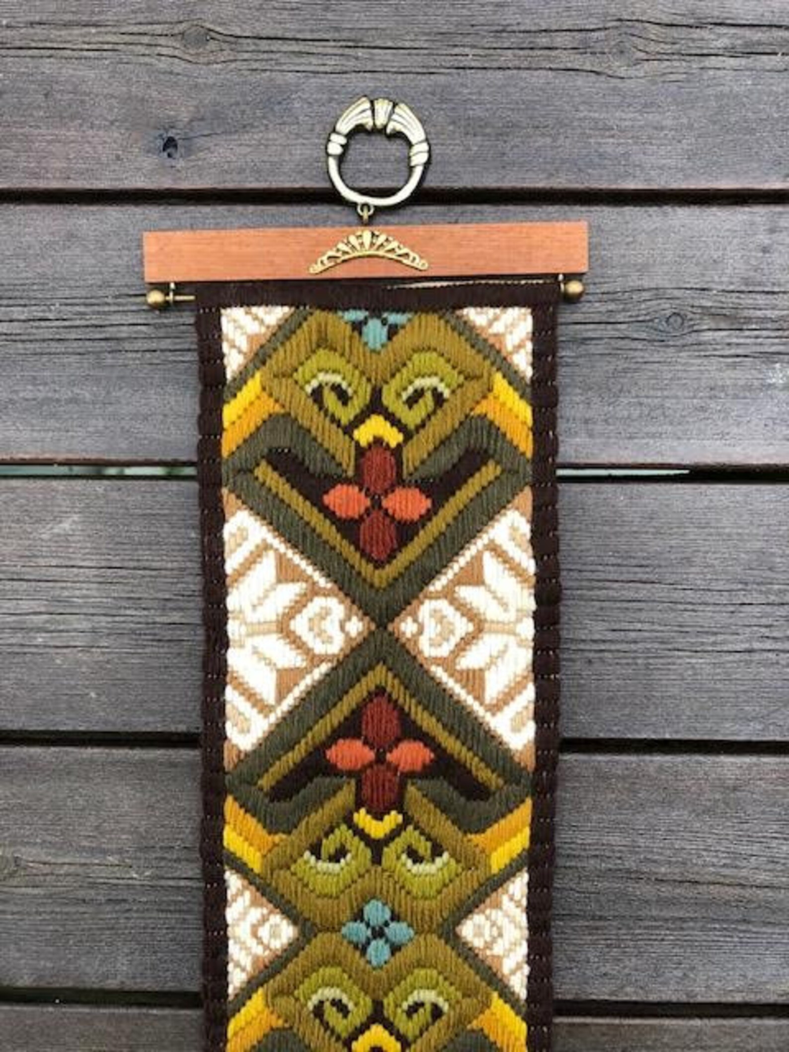 Vintage Norwegian Homemade Tapestry Wall Hanging or Table Etsy