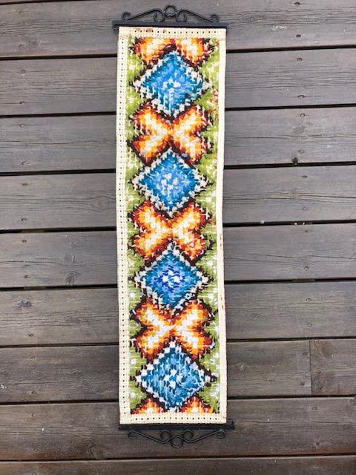 Vintage Norwegian Homemade Tapestry Wall Hanging or Table Etsy
