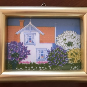 Vintage Art Tile, Signed by Anne Marie Odegaard, Porsgrund Porcelain, Norway