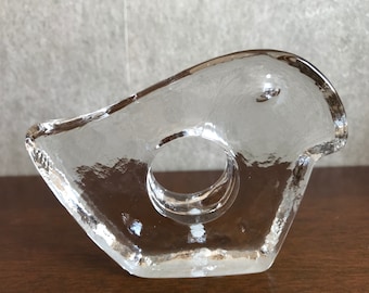 Vintage Pukeberg Sweden Art glass Figure of Bird, Egg or Napkin Holder, Paper Weight,  Mid Century Scandinavian Style, Scandinavian Design
