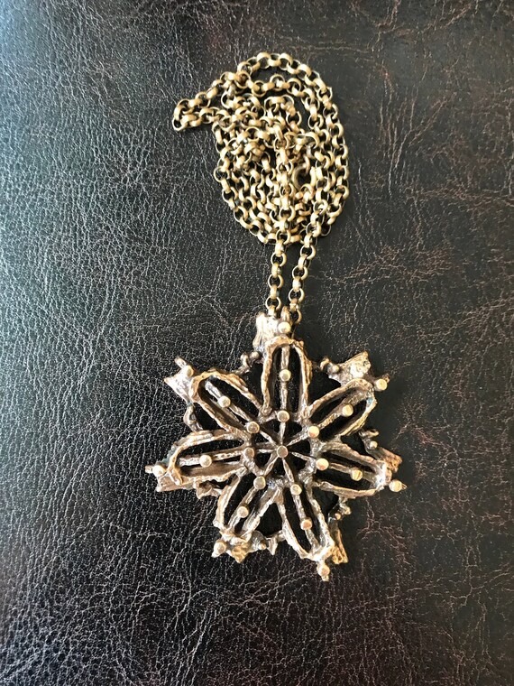 Collier Brutaliste En Bronze - Bijou D'artiste Vintage, Occasion Bon état