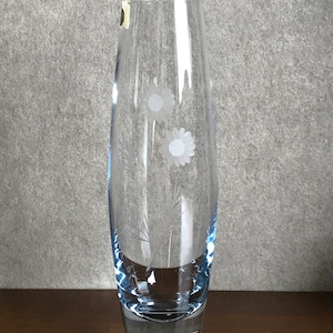Handblown Light Blue Crystal Vase, Randsfjordglass Norway Flower Vase, Art Glass, 1970s