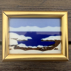 Vintage Porsgrund Porcelain Art Tile, Signed by Anne Marie Odegaard, Norway Telemark Porsgrund