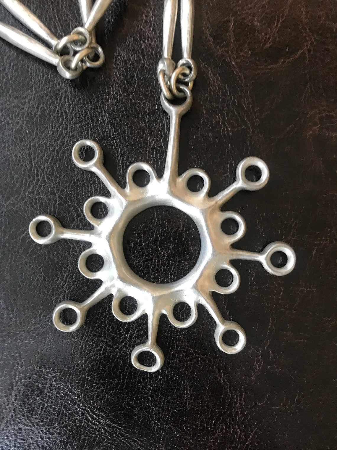 Vintage Norwegian Handmade Pewter Jewelry Pendant Necklace Etsy