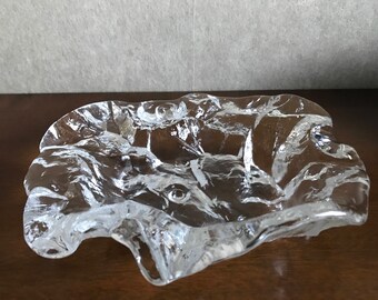 Unique design Liebenstern  Ice Glass Bowl or Candle Holder. Crystal,Heavy glass. Art. 1970s, Germany