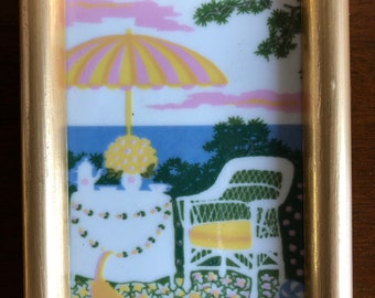 Vintage Art Tile Signed by Anne Marie Odegaard, Art Tile, Porsgrund Porcelain, Norway