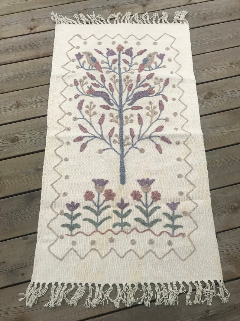 Teppich Oder Tischl U00e4ufer Baumwolle Wolle Stickerei Handarbeit
