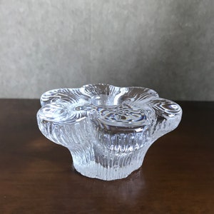 Vintage Hadeland Crystal, Scandinavian Crystal Art Glass, Crystal Candle Holder in Formof  Flower, Norway