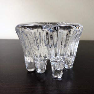 Vintage Hadeland Crystal, Scandinavian Crystal Art Glass, Dripping Ice Crystal Candle Holder, 1970s Norway