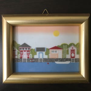 Vintage kunsttegel, ondertekend door Anne Marie Odegaard, Porsgrund-porselein, Noorwegen