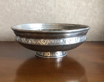 Vintage Askvoll Brug Støpt Tinn Small Handmade Pewter Tomling Bowl