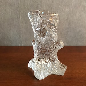 Scandinavian  Art Glass, Candle Holder in Form of  Tree Trunk, Scandinavian Christmas Decor