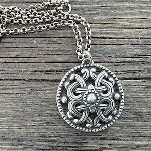 Norse Mythology, Handmade Collectible Per Tinn Pendant Necklace, Poetic Edda, 1960s, Norway