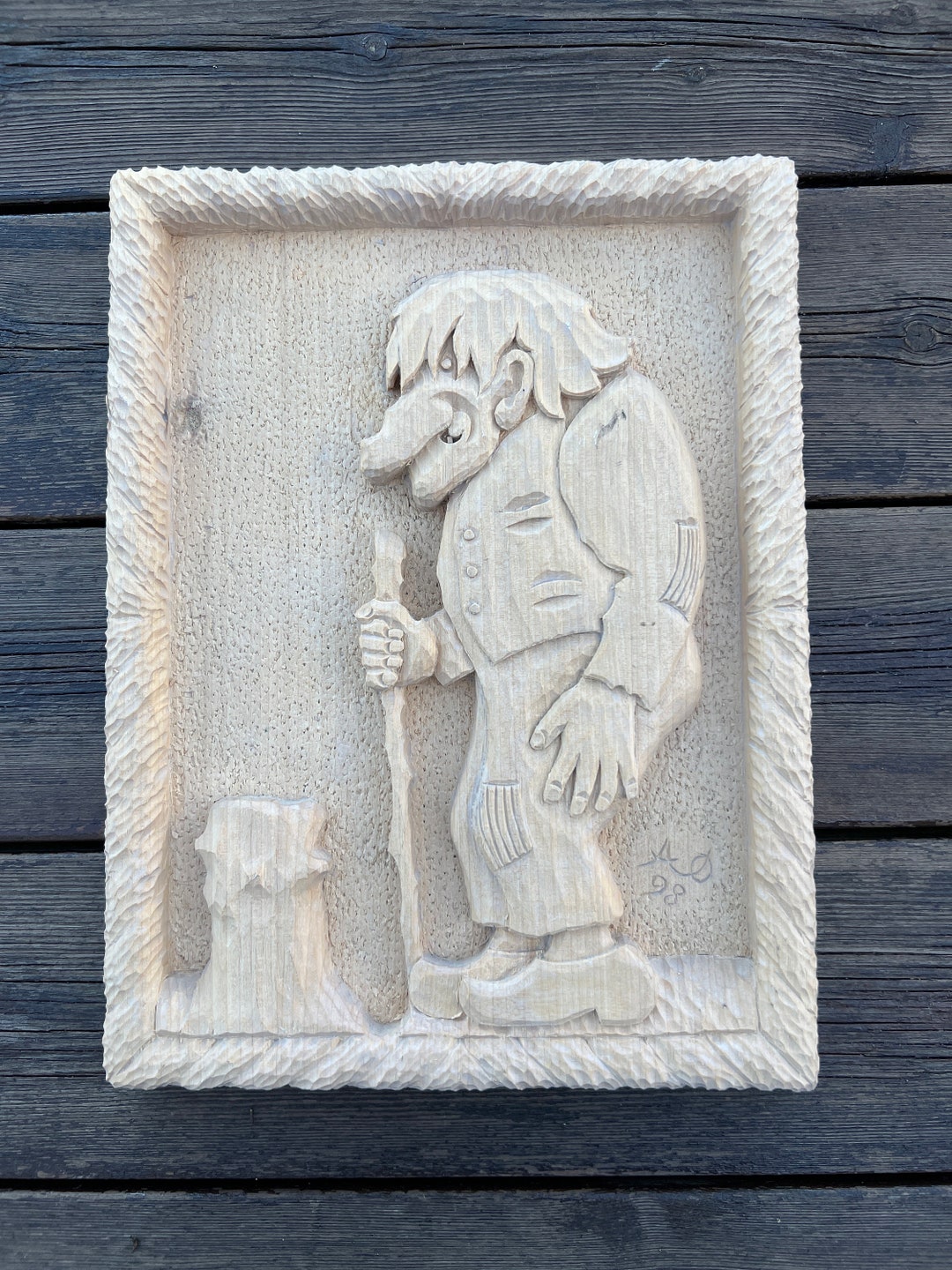 Norwegian Troll, Wood Carving Wall Decor, Scandinavian Home