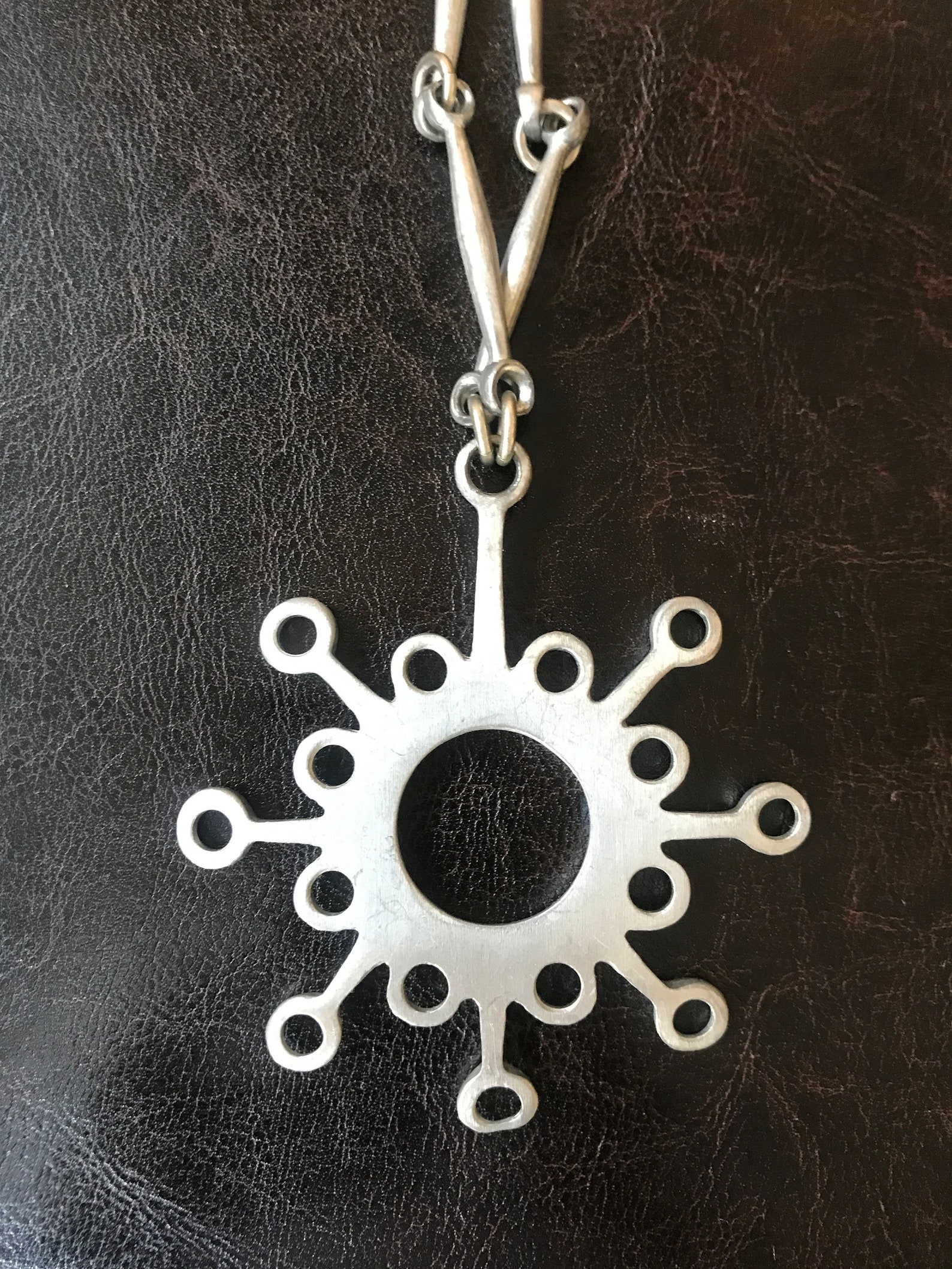 Vintage Norwegian Handmade Pewter Jewelry Pendant Necklace Etsy