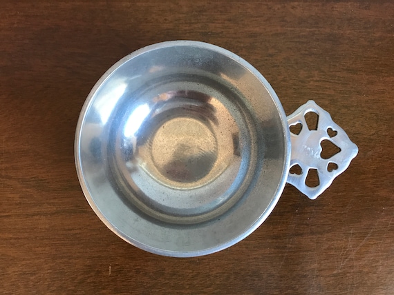 Vintage Askvoll Brug Støpt Tinn Small Handmade Pewter Tomling Bowl