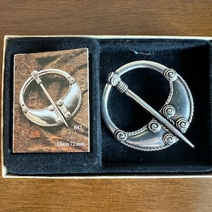 Norwegian  Hand Hammered Viking Style Brooch designed by Hilde Fostveit, Per Tinn Pewter, Viking Fibula Brooch, Viking Age Brooch, Hønefoss