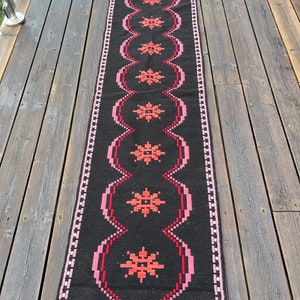 Vintage Norwegian Handmade Table Runner, Tapestry, Rug, Woll Embroidery, Traditional Scandinavian Home Decor, Folk Art and Craft, 1960s