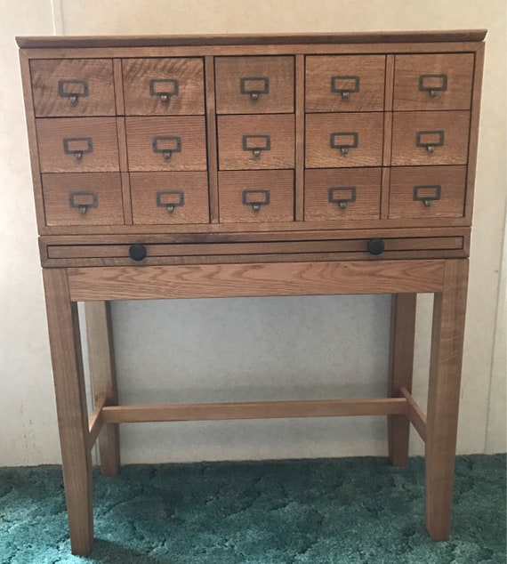 Library Card Catalog Sofa Table Etsy