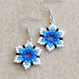Huichol Flower Beaded Earrings, pattern, tutorial, pdf