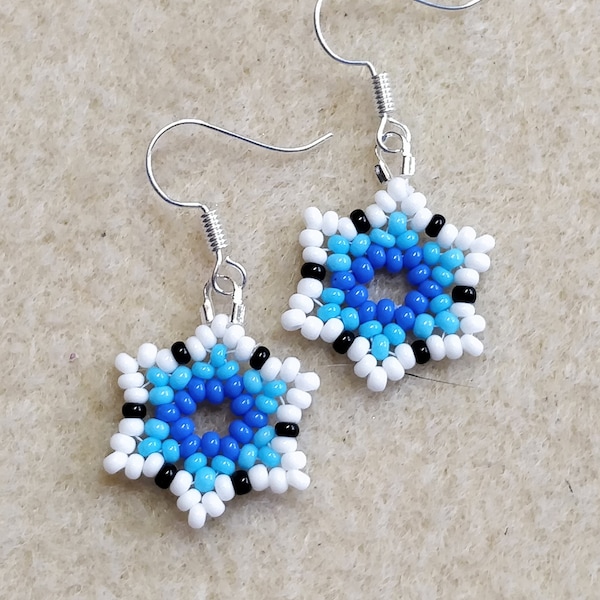 Huichol Flower Beaded Earrings, pattern, tutorial, pdf