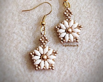 Fleur Earring Bead Tutorial, pattern, pdf