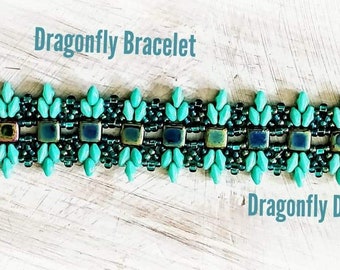 Dragonfly Beaded Bracelet Tutorial, PDF