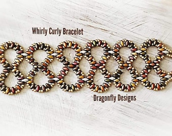 Tutorial for Whirly Curly Bracelet, pattern, pdf