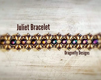 Juliet Seed Bead Bracelet Tutorial, pattern, pdf