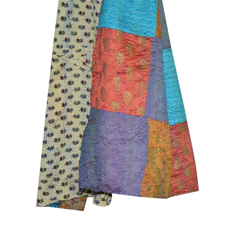 Full size Vintage Silk Saree Kantha Scarf Reversible Silk Kantha Girl/'s Neck Wrap Hand Stitched Kantha Women/'s Stole Handmade Scarves
