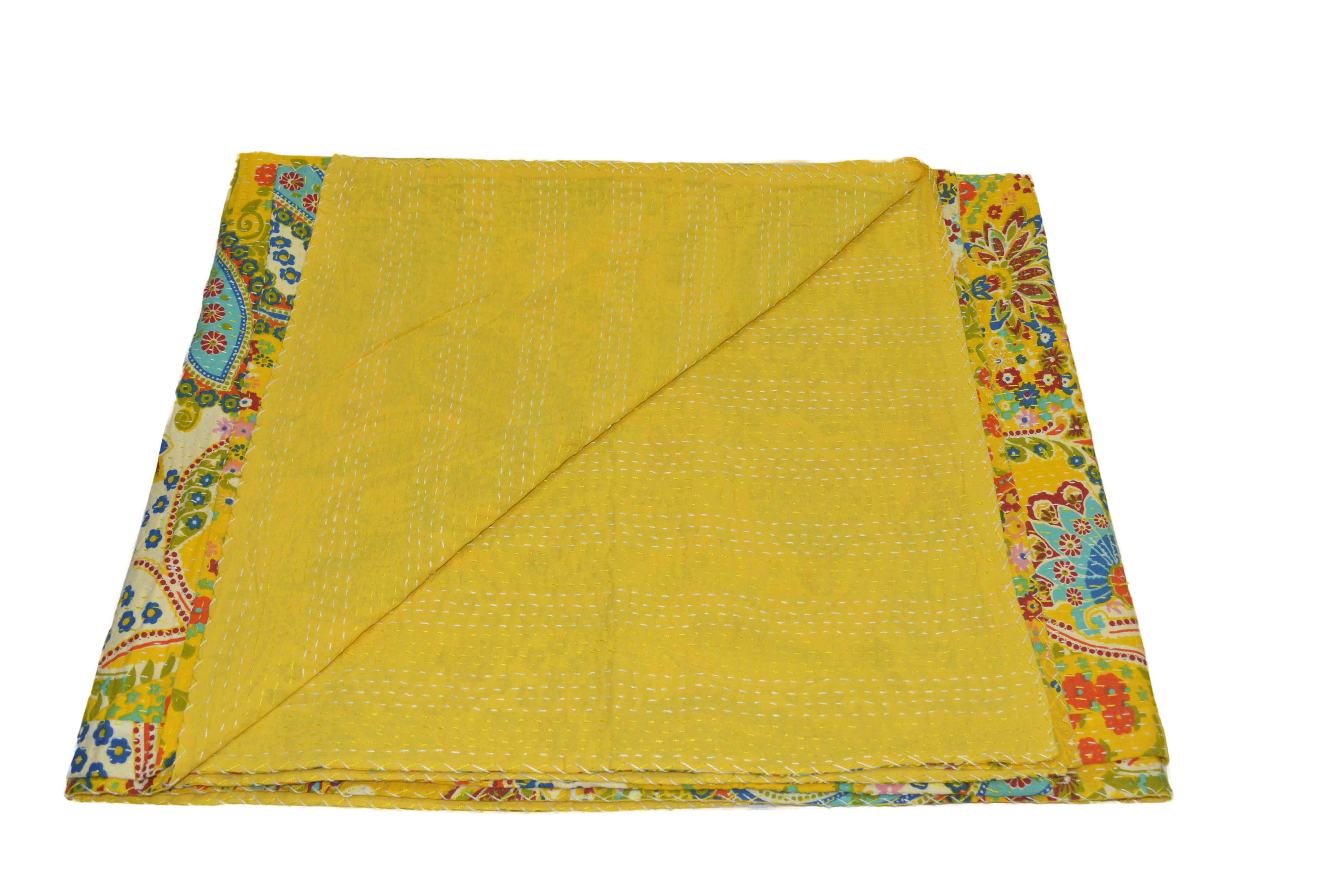 Indian Handmade Kantha Quilt Bedspread Bedsheet Bedcover Quilt Etsy