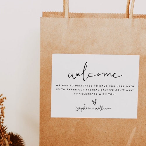 Bag Label Template Wedding Modern Bag Labels Etsy