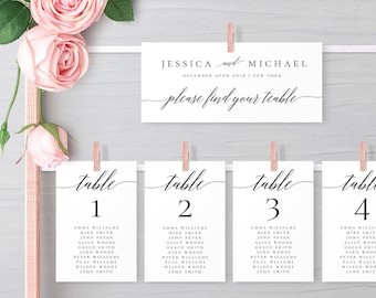 Wedding Seating Chart Template Printable Table Seating Plan Editable Templates Hanging Cards Seating Template Instant Download Templett R2