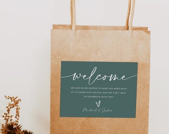 Terracotta Welcome Bag Card Template, Boho Wedding, Welcome Bag Label, Welcome label, Welcome Card, Earthy Wedding, Instant Download, T1