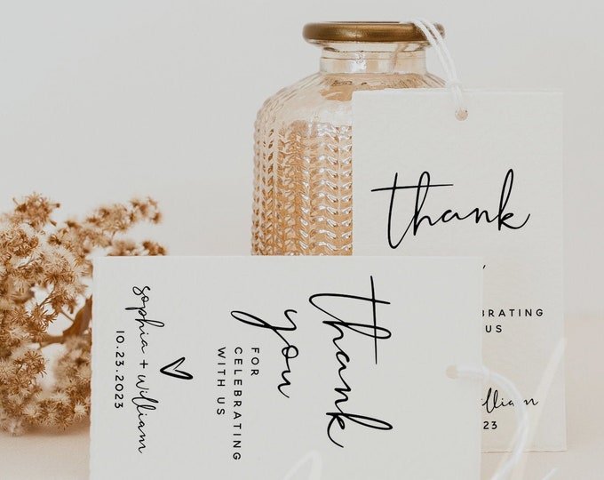 Wedding Thank You Favor Tags Template, Thank You Favor Tags, Printable Thank You Tags, Wedding Favor Tags, Instant Download, Templett, M8