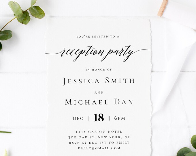 Wedding Reception Party Invitation Template Printable Reception Invitation 100% Editable Reception Templates Instant Download Templett R2