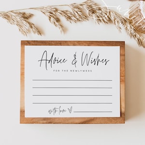 Conseils pour les jeunes mariés | Message d'invité au mariage | Modèle modifiable | Templett | Téléchargement instantané | Souvenir imprimable | M7
