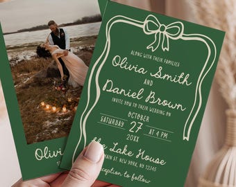 Whimsical Wedding Invitation | Handwritten Invitation | Photo Wedding Invitation | Modern Minimalist Wedding Invitation | Digital File | W2