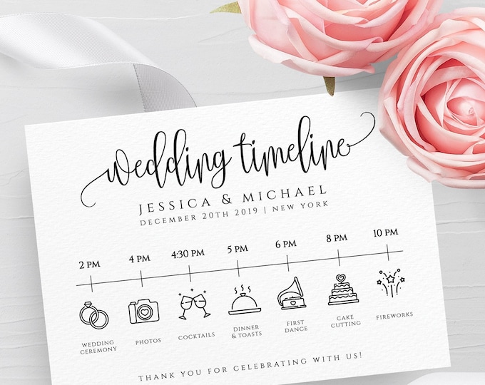 Wedding Itinerary Template Wedding Timeline Template Wedding Timeline Program Wedding Timeline Sign Wedding Itinerary Wedding Templett R1