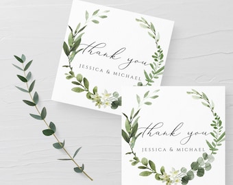 Greenery Wedding Tag Template, Eucalyptus, Printable Tag, Wedding Favor Tag, Editable Text, Thank You Tag, Instant Download, Templett, G3