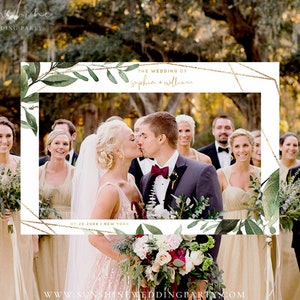 Photo Prop Frame, Photo Booth Frame, Selfie Prop Frame, Eucalyptus Greenery Wedding, Bridal Shower, Editable Template, Instant Download, G5