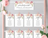 Marsala Wedding Seating Chart Template Floral Printable Table Seating Plan Editable Hanging Seating Templates Instant Download Templett F4