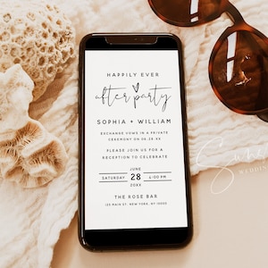 Minimalist Electronic Wedding Reception Invitation Template, Modern Reception Evite, Digital Reception Invite, Instant Download, M8