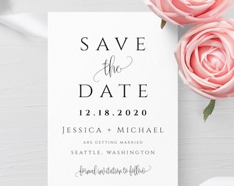 Photo save the date template DIY save the date Save the date photo template Wedding announcement cards Photo save the date printable card R1
