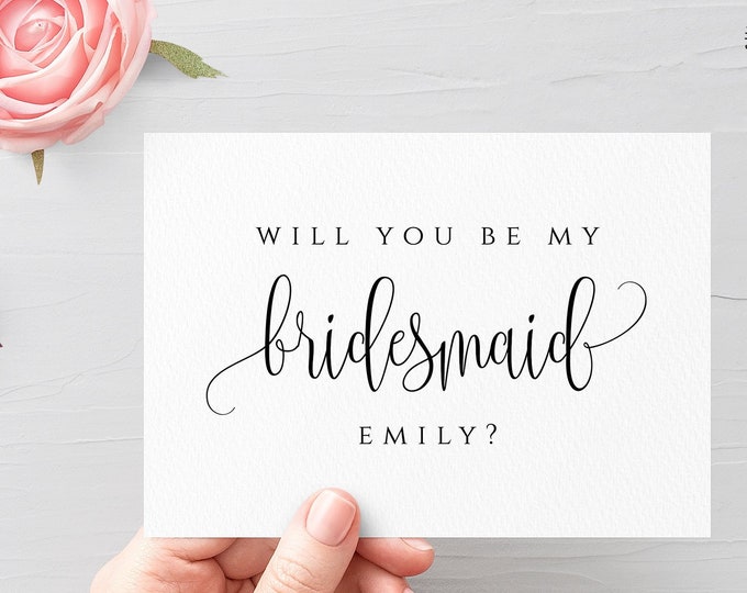 Will you be my bridesmaid Template Personalized Wedding Bridesmaid Template Printable Fully Editable Wedding Bridesmaid Template Templett R1