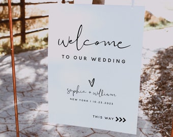 Wedding Welcome Sign Template, Minimalist Welcome Sign Board, Modern Welcome Sign Poster, DIY Welcome Sign, Instant Download, Templett, M8