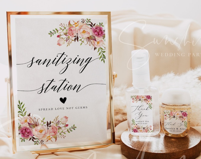 Spread The Love Not Germs Mini Hand Sanitizer Printable Labels Instant Download Sanitizing Station Bridal Shower Covid Wedding Favor Wall Decor Home Living Delage Com Br