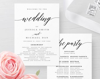 Wedding Program Template Ceremony Program Template INSTANT DOWNLOAD Fully Editable Printable Ceremony Program Kraft Program DIY Templett R2